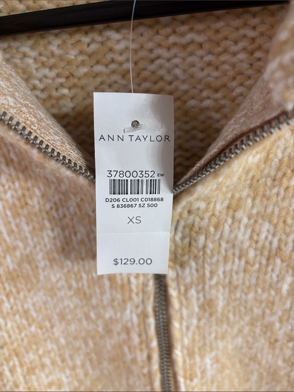 Ann Taylor Zip-Front Turtleneck Sweater - Cream - Picture 3 of 6